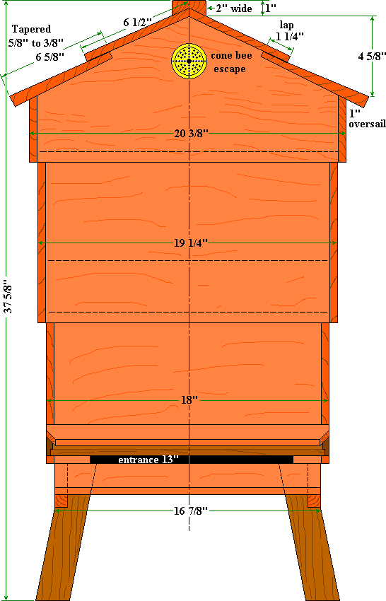 Front Elevation of CDB Bee Hive