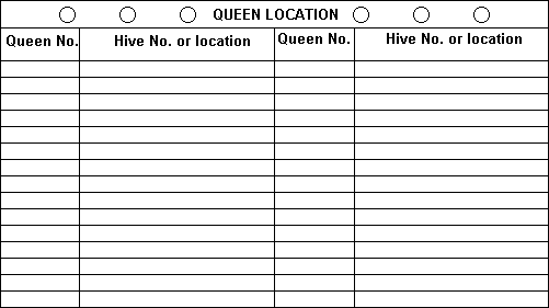 Chris's Queen/Location record card