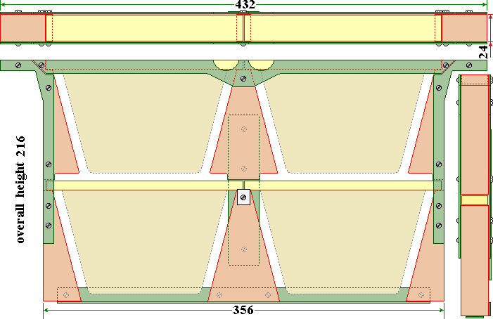 Deep adaptor frame for four Kirchhain frames in a B.S. Hive