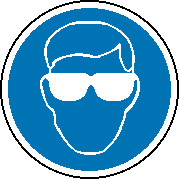 Eye protection must be worn, Safety symbol