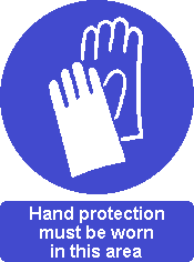 Hand protection must be worn, Safety symbol