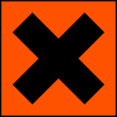 'Irritant' warning logo, Safety symbol