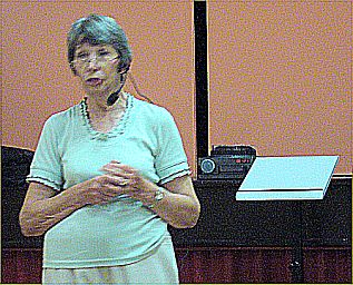 Celia Davis lecturing