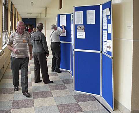 Notice board in the main corridor