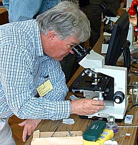 Ruary at the microscope, Photo.... John Burgess