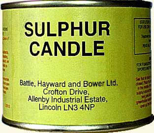 Commercial alternative to the beeswax sulphur candle