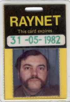 Raynet ID Card from 1981